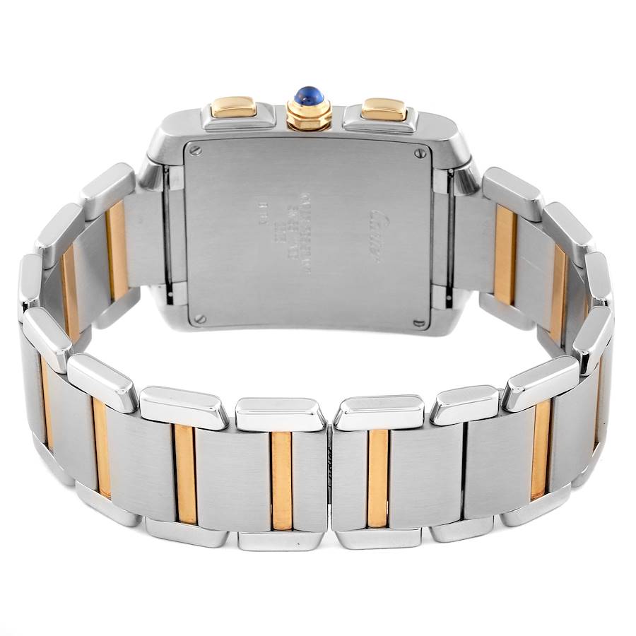 Cartier Tank Francaise Chronograph Steel Yellow Gold Mens Watch W51004Q4