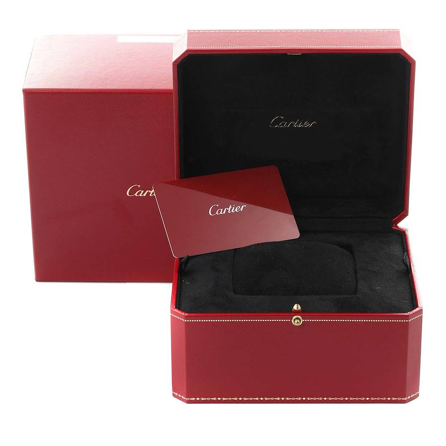 Cartier Ballon Bleu 33 White Gold Pave Diamond Ladies Watch WE902047