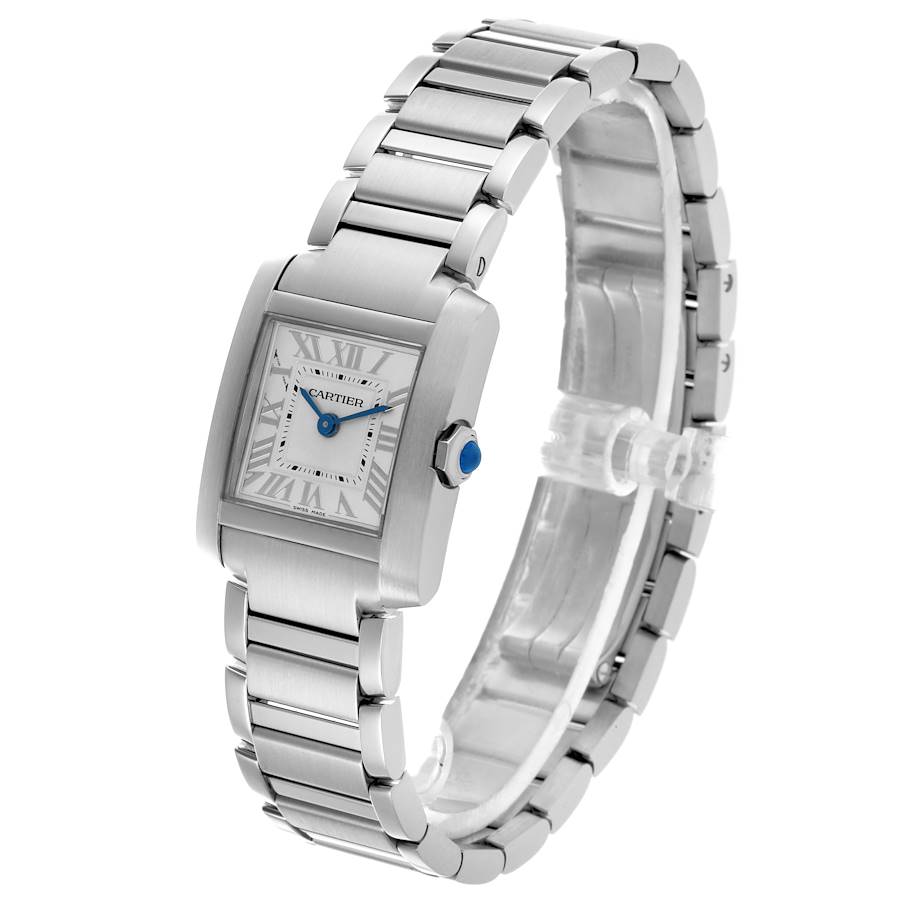 Cartier Tank Francaise Small Silver Dial Steel Ladies Watch WSTA0065 Card