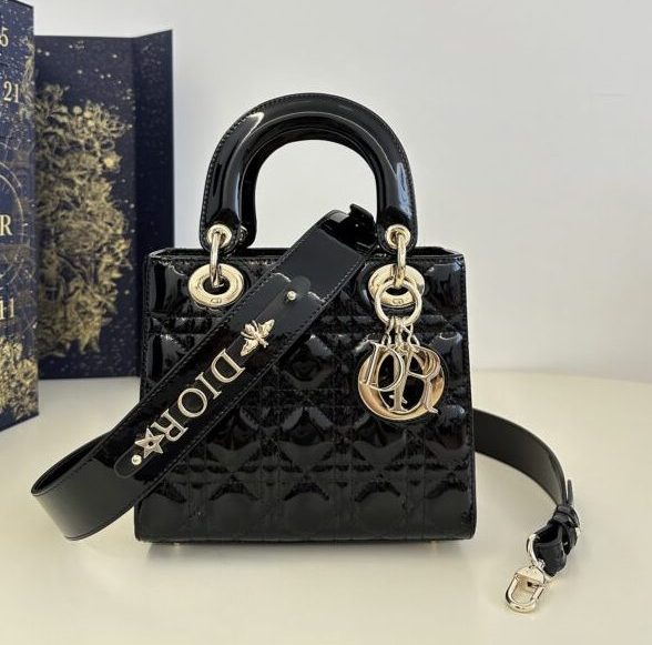 Replica Lady Dior Patent Black Abc