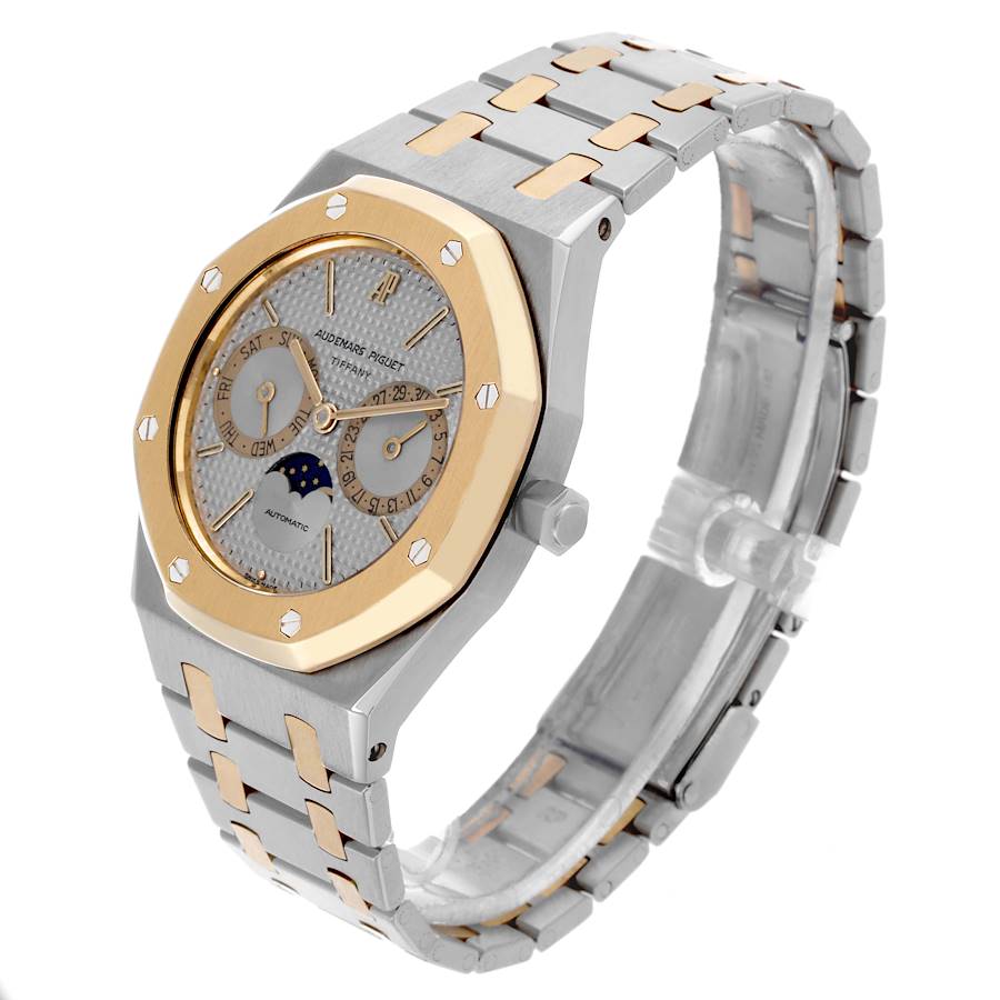 Audemars Piguet Royal Oak Moon Grey Dial Steel Yellow Gold Mens Watch 25594SA