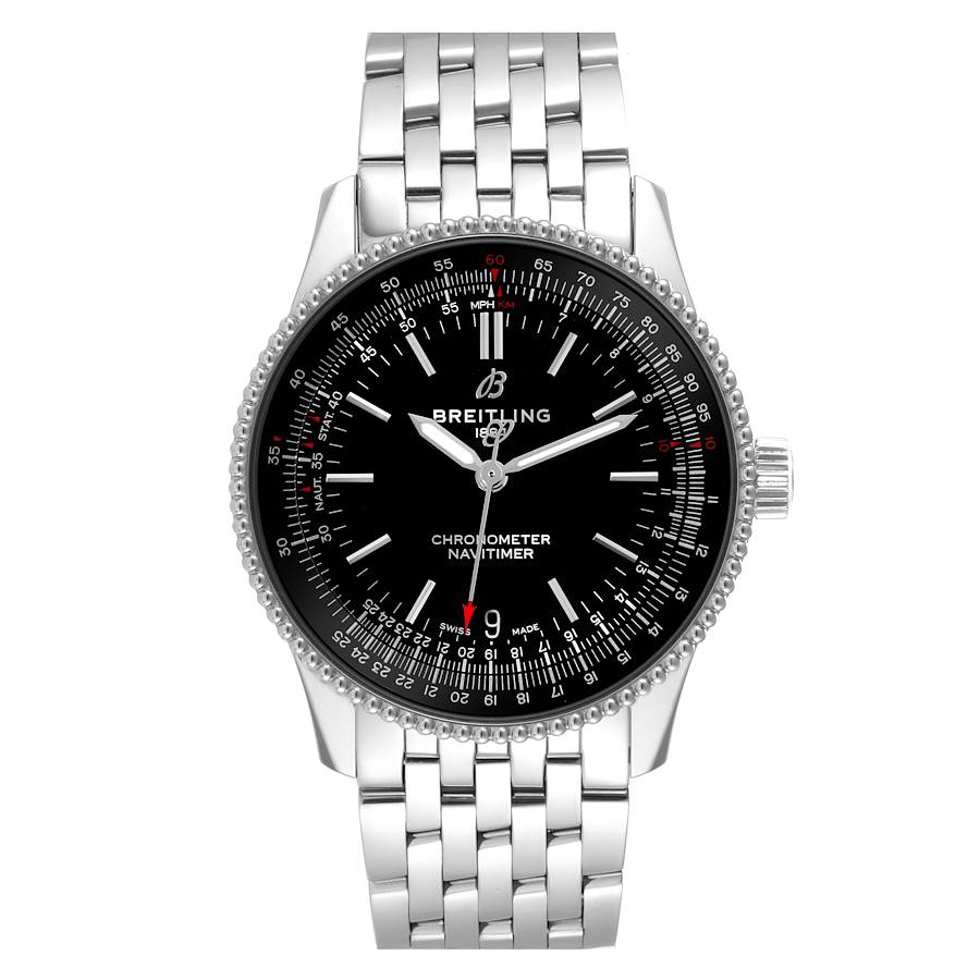 Breitling Navitimer Automatic 38 Black Dial Steel Mens Watch A17325