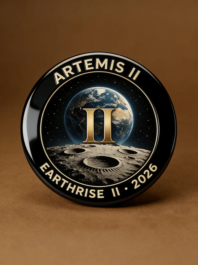 Artemis II Space Mission Pin Button