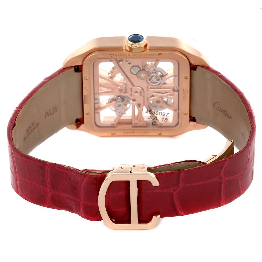Cartier Santos Dumont Skeleton Dial Rose Gold Watch W2020057