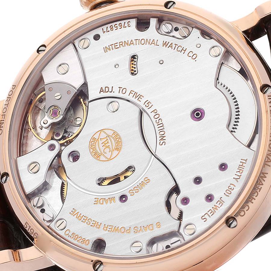 IWC Portofino 8 Days Power Reserve Rose Gold Mens Watch IW516102