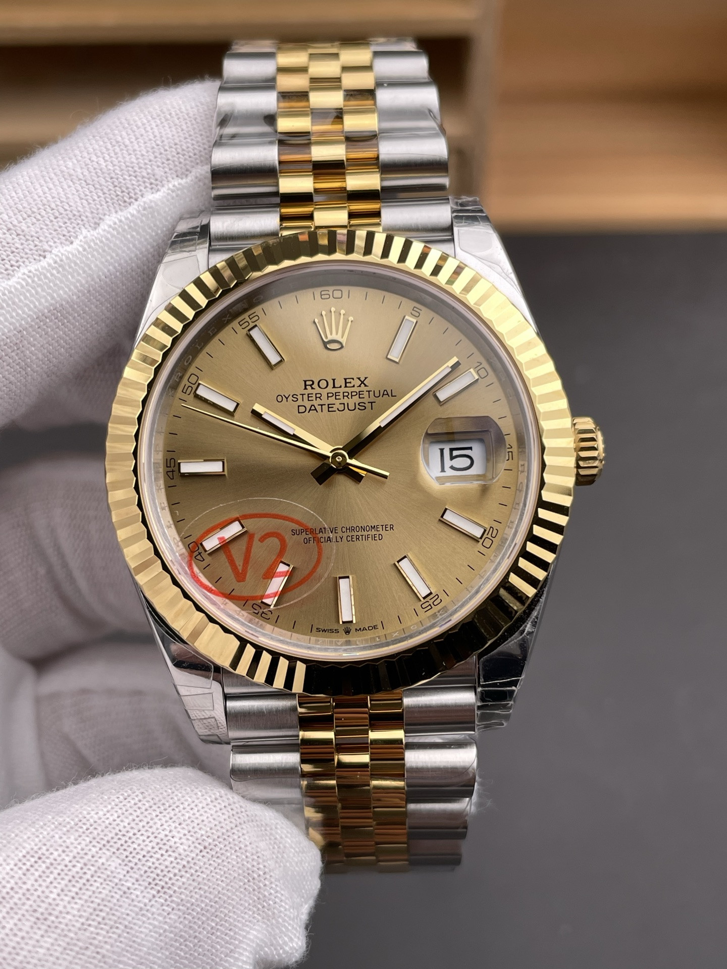 Two-tone Champagne Dial Datejust V2 Version