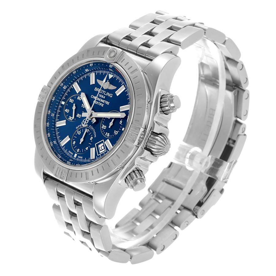 Breitling Chronomat Airbourne 44 SE Blue Dial Steel Mens Watch AB0115s