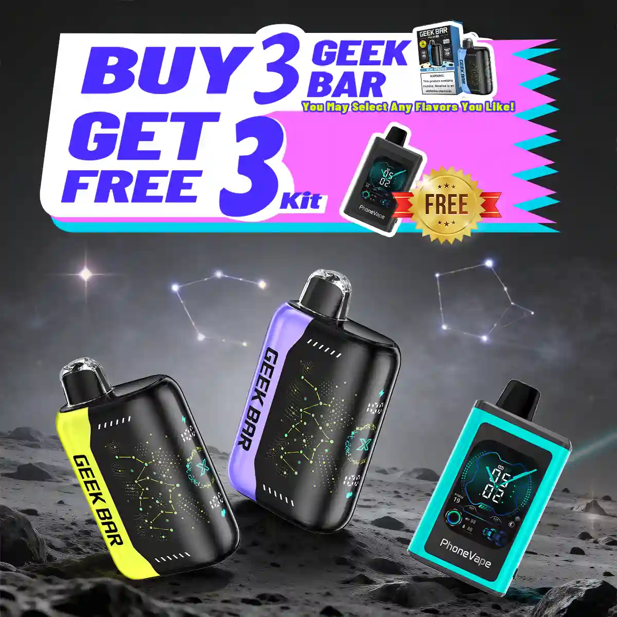 【Buy 3 Get 3 Free】GEEK BAR Pulse X 25K Combo sales