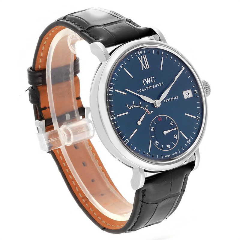 IWC Portofino 8 Days Power Reserve Blue Dial Steel Mens Watch IW510106