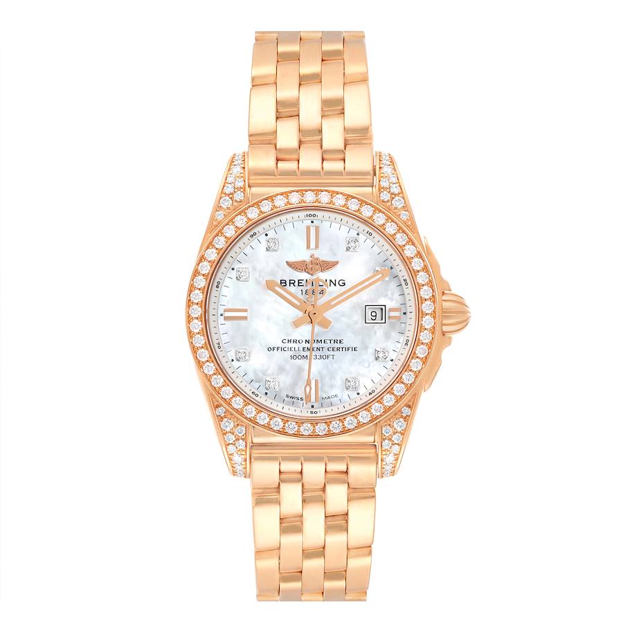 Breitling Galactic 29 Mother of Pearl Dial Rose Gold Diamond Ladies Watch H72348