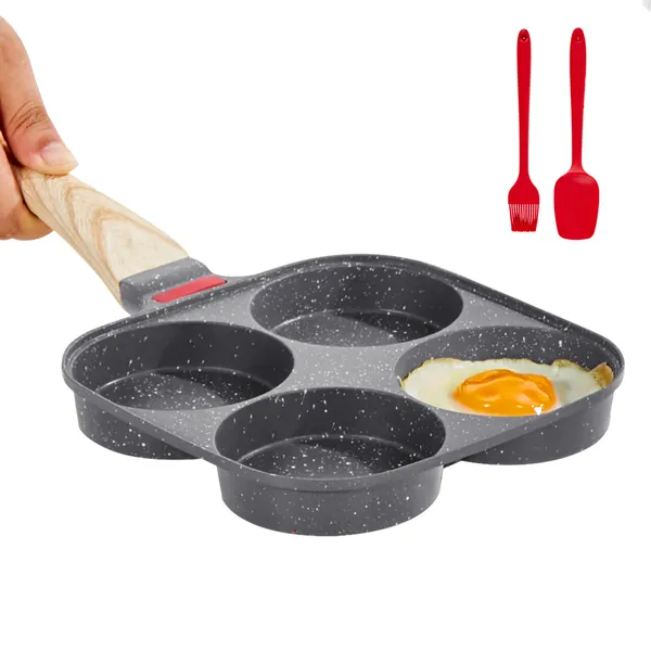 Egg Pan 4-Cup Nonstick Egg Frying Pan Aluminum