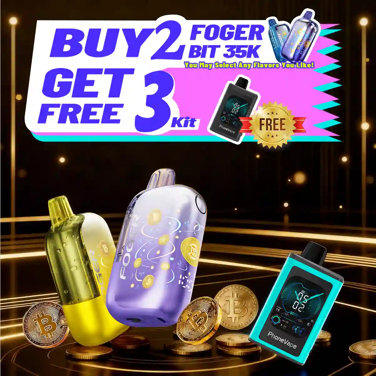 【Buy 2 Get 3 Free】Foger Bit 35K Disposable Media Kit Combo Sales