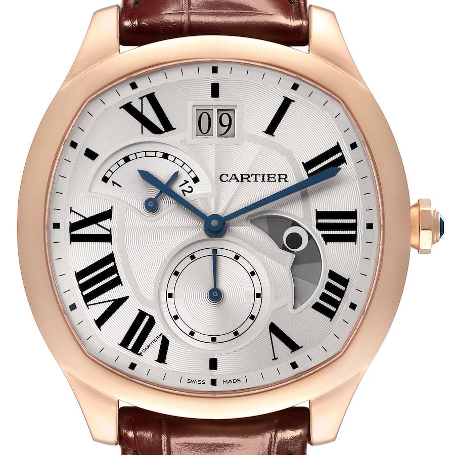 Cartier Drive Retrograde Rose Gold Chronograph Mens Watch WGNM0005