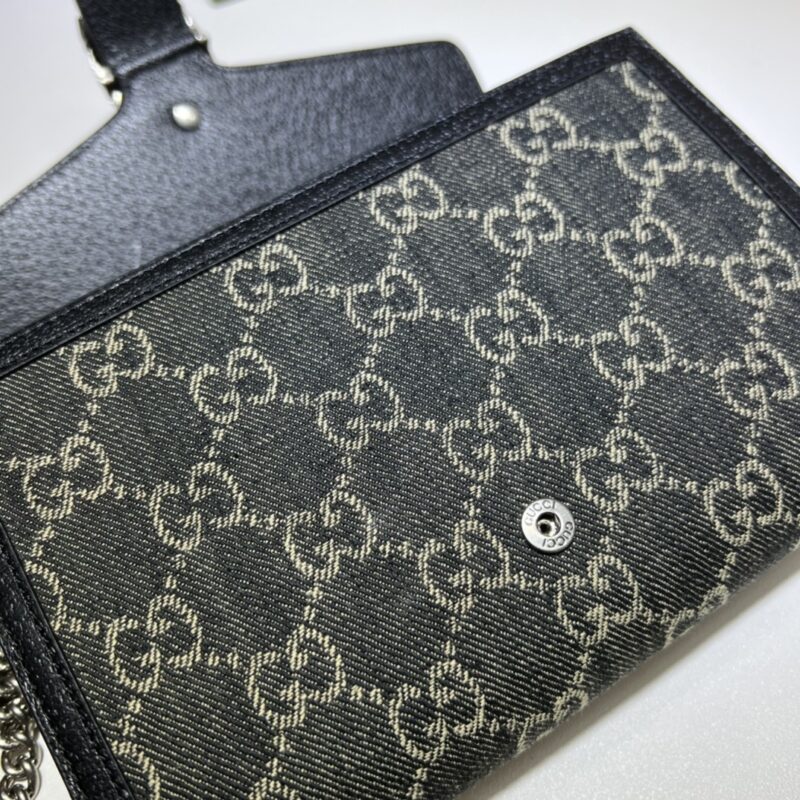 Replica Gucci Dionysus GG Chain Wallet Denim Black