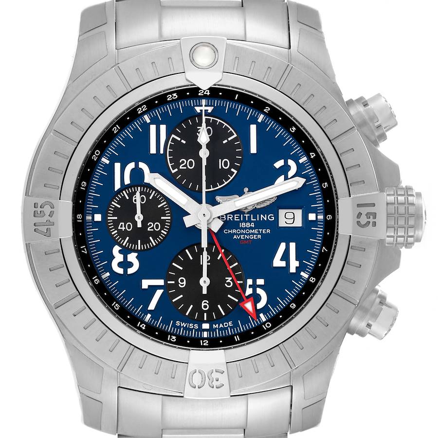 Breitling Avenger Chronograph GMT 45 Steel Mens Watch A24315