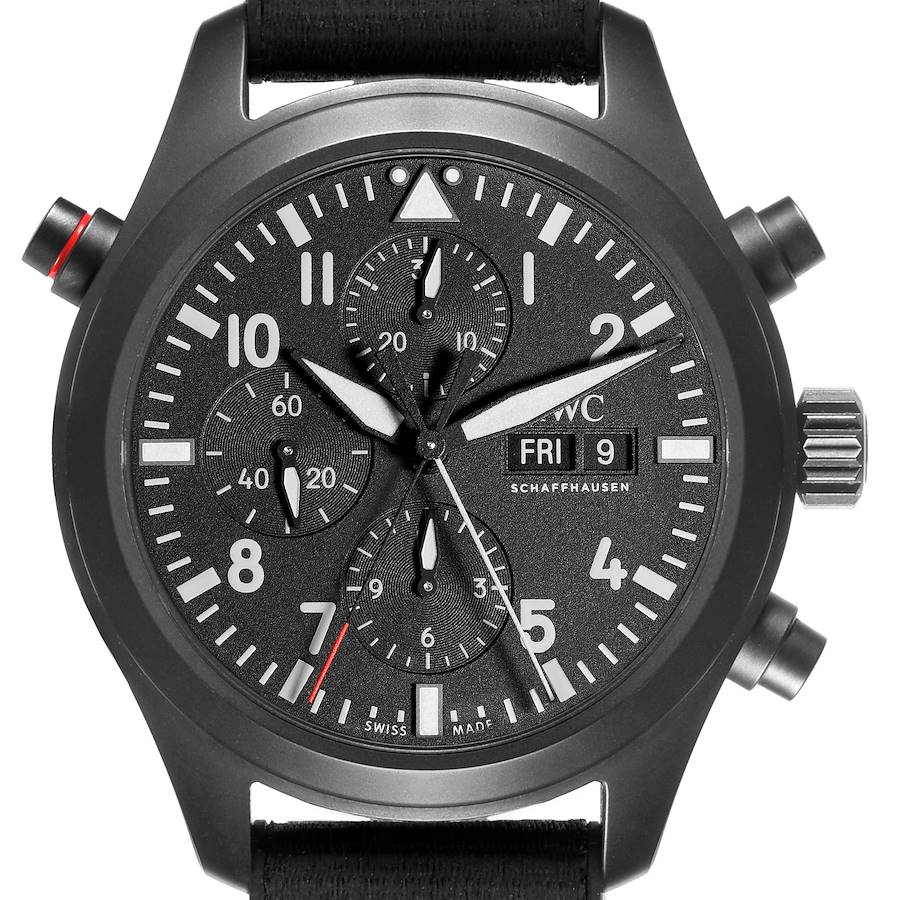 IWC Pilot Top Gun Double Chronograph Ceratanium Mens Watch IW371815