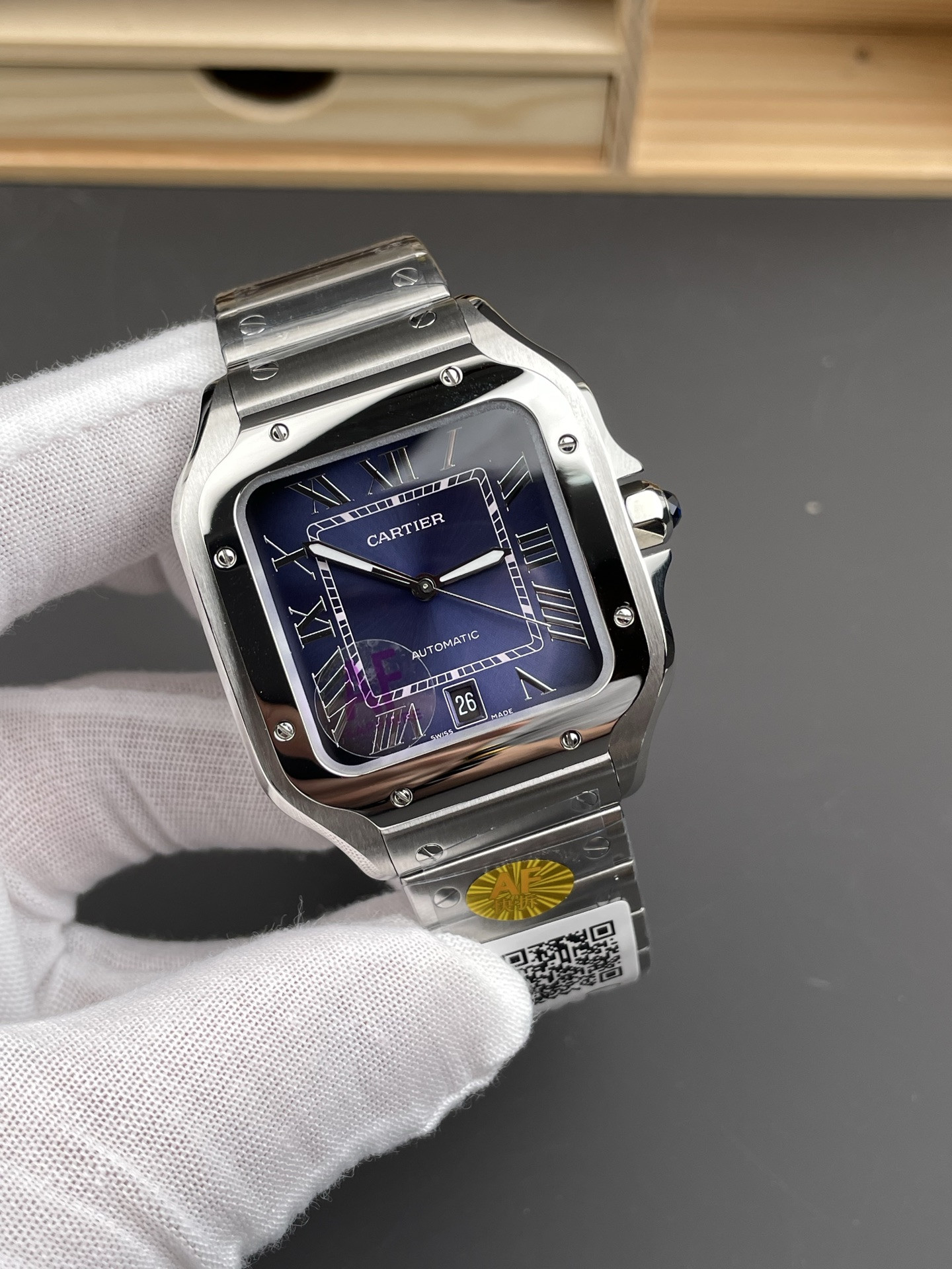 Santos Blue Dial Men Large Size AF Factory