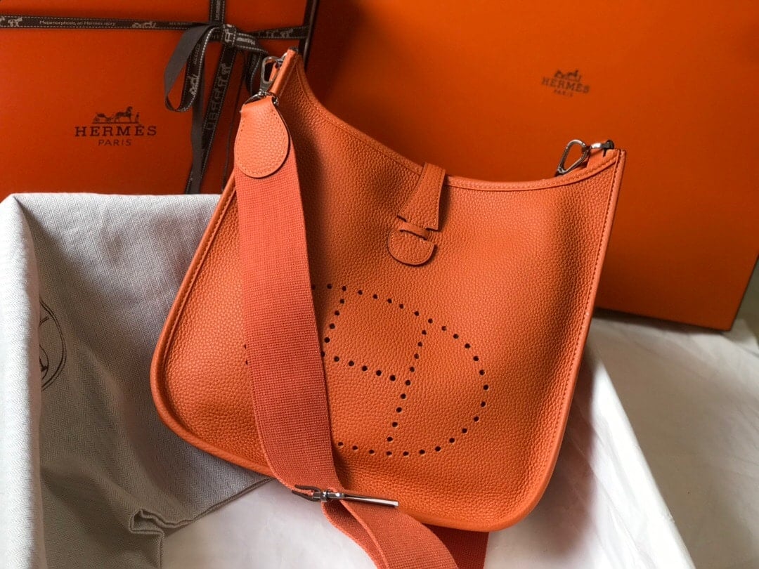 Hermes Clemence Evelyne Pm 25Cm Orange Feu