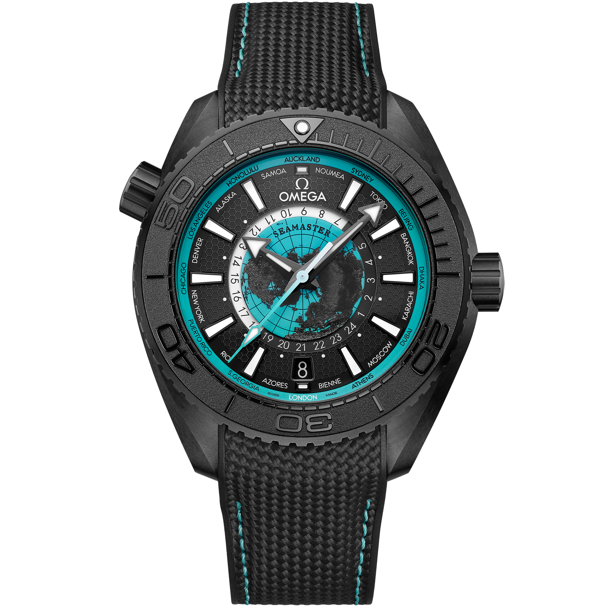 Seamaster Planet Ocean 60 0M 45.5 mm, Black ceramic rubber strap 215.92.46.22.01.006