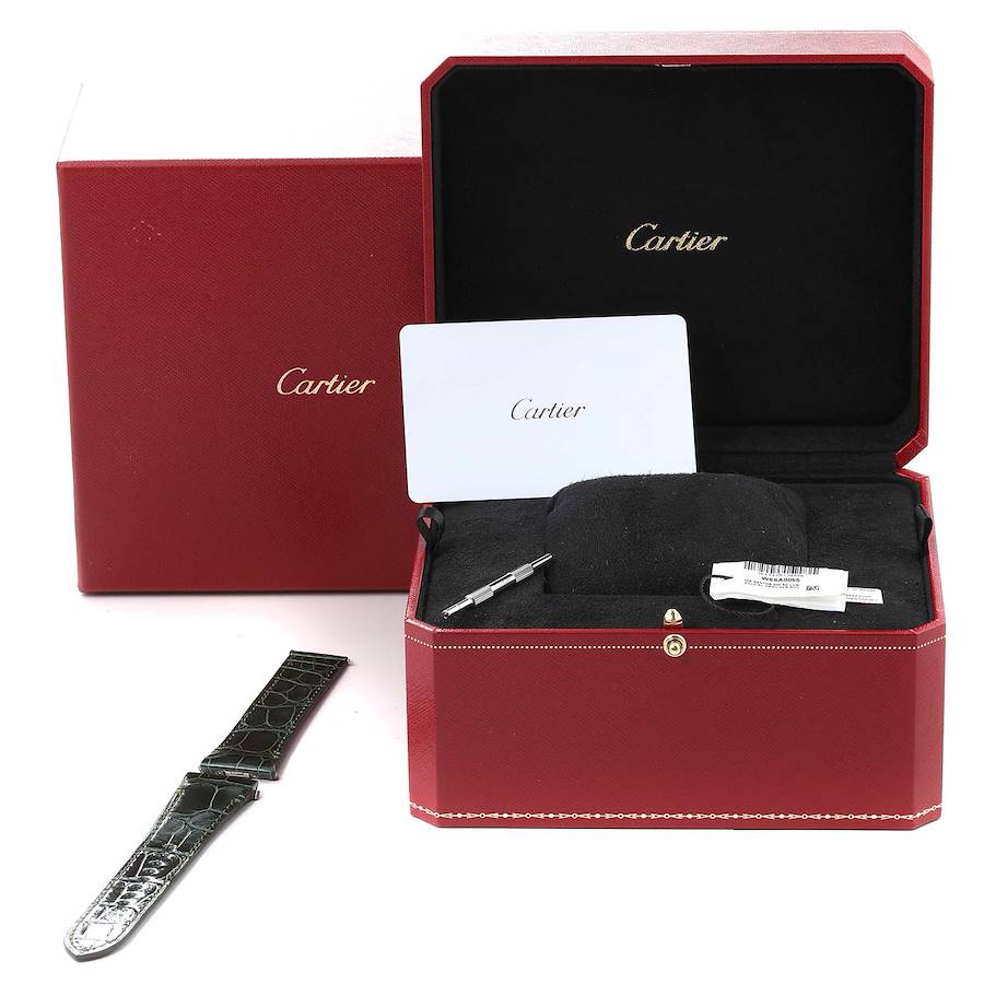 Cartier Santos de Cartier Green Arabic Dial Steel Mens Watch WSSA0055