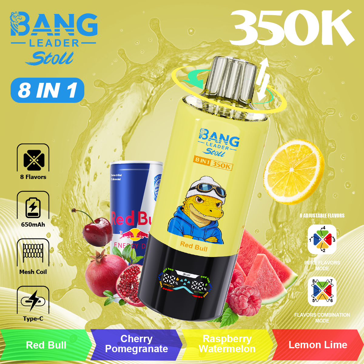 Bang Leader 350K Puffs 8-in-1 Prefilled Vape Device - 8 Flavours, Rechargeable, 3% / 5% Nicotine