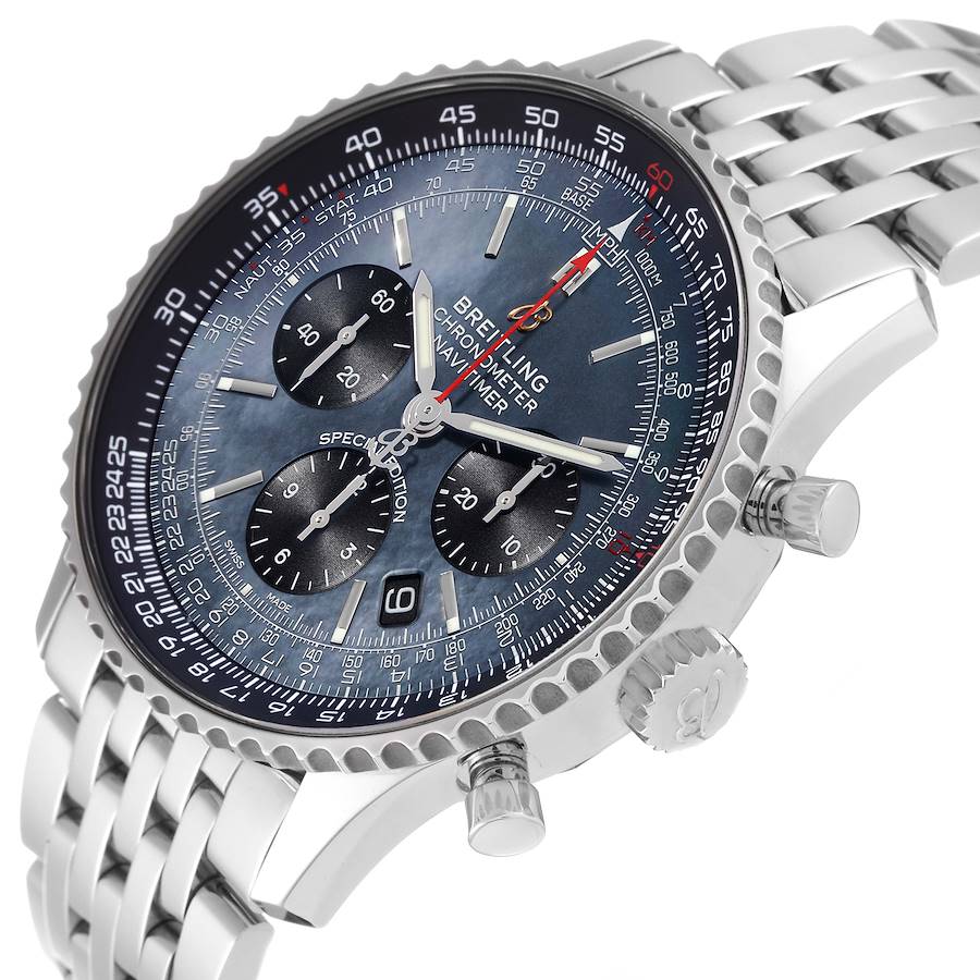 Breitling Navitimer 01 Blue Mother of Pearl Dial Steel Mens Watch AB0121