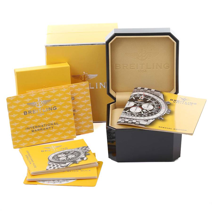 Breitling Navitimer 50th Anniversary Black Dial Steel Watch A41322