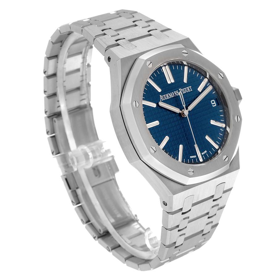Audemars Piguet Royal Oak Blue Dial Steel Mens Watch 15500ST