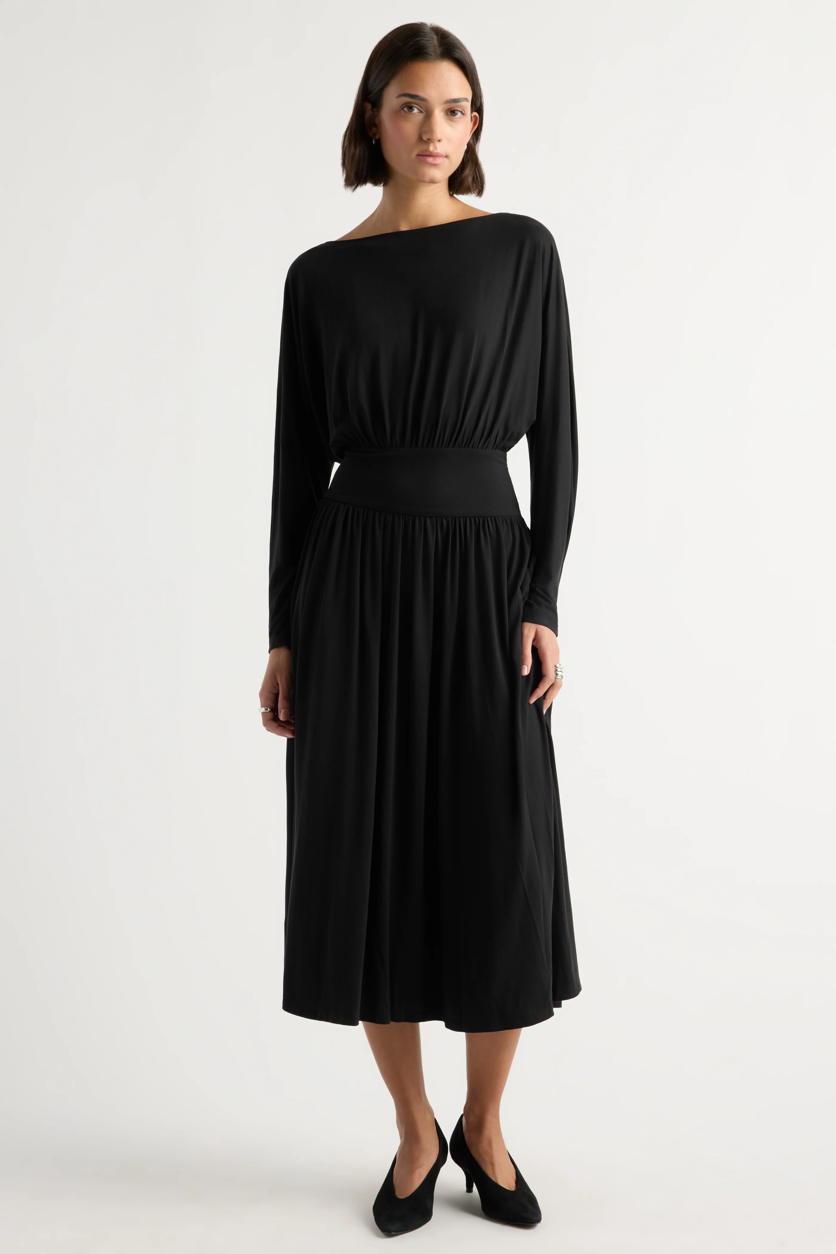 Paige Long-Sleeve Jersey Dress