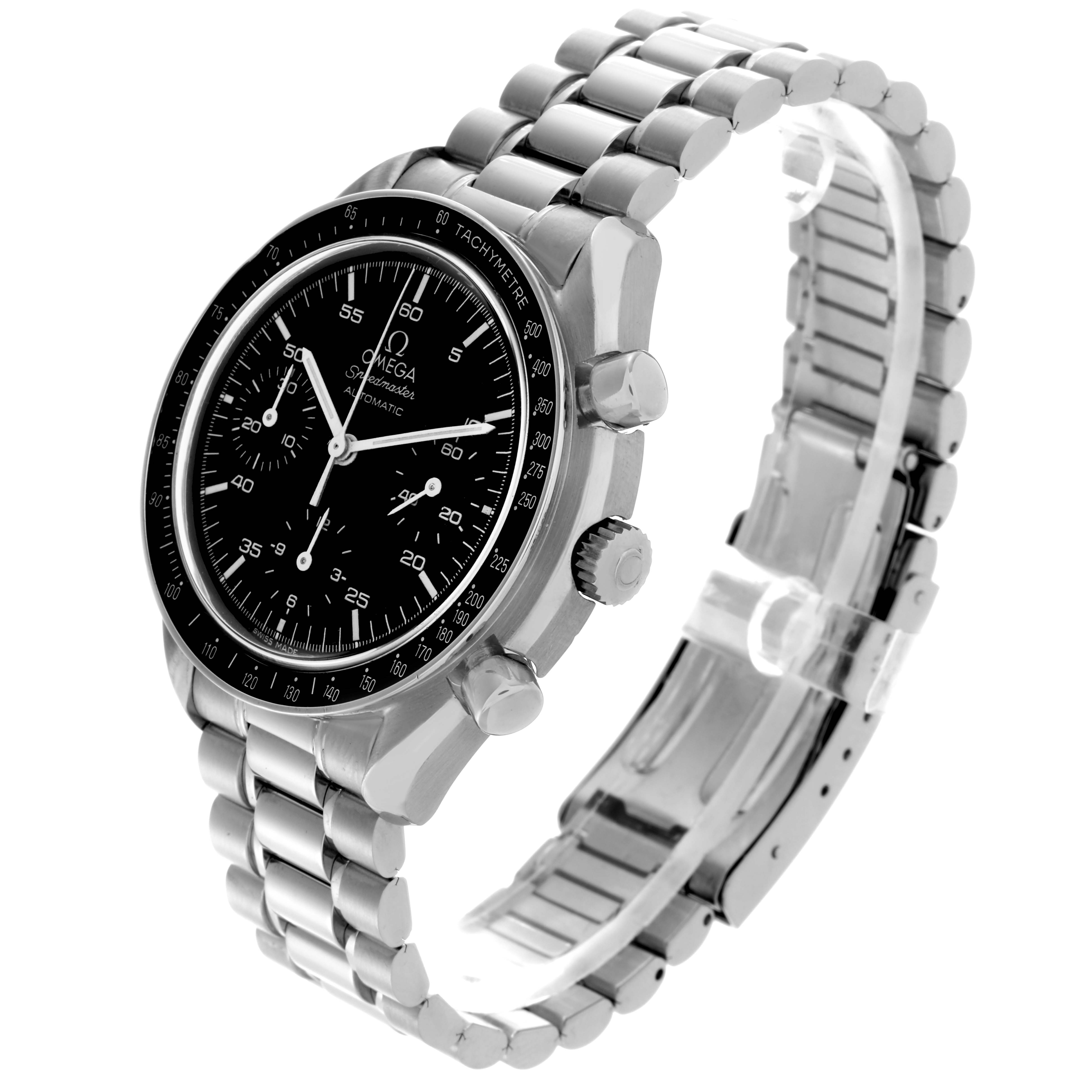 Omega Speedmaster Reduced Chronograph Hesalite Steel Mens Watch 39.0 MM 3510.50.00