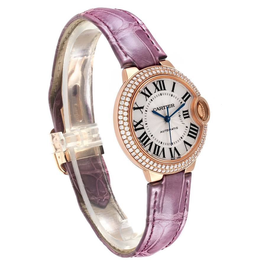Cartier Ballon Bleu 33 Rose Gold Diamond Ladies Watch WE902066