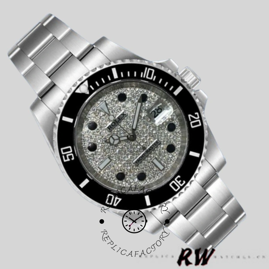 Rolex Yacht-Master 116695 Stainless Steel Diamond Paved Dial 40MM Mens Replica Watch