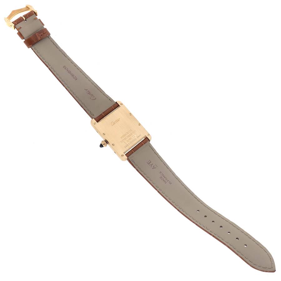 Cartier Tank Louis Yellow Gold Leather Strap Mens Watch W1529756