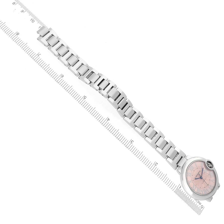 Cartier Ballon Bleu 33 Midsize Steel Pink Dial Ladies Watch W6920100