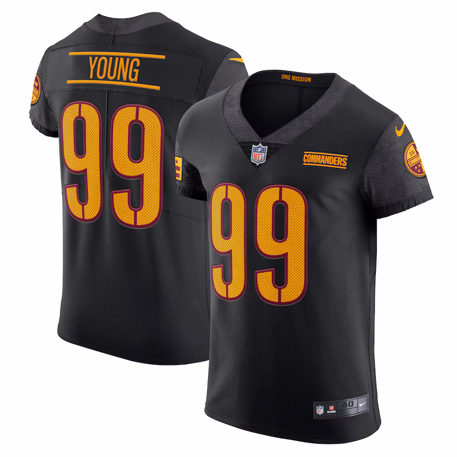Chase Young Washington Commanders Nike Alternate Vapor Elite Jersey - Black
