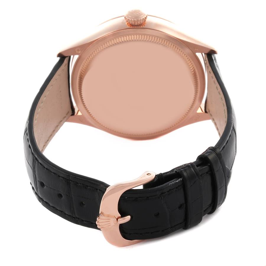 Rolex Cellini Dual Time Brown Dial Rose Gold Automatic Mens Watch 50525