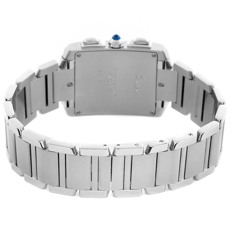 Cartier Tank Francaise Chronoflex Chronograph Steel Mens Watch W51001Q3