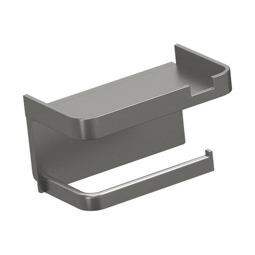OIPETLUCK Punch-free toilet paper holder, toilet paper roll holder, wall-mounted toilet paper holder, bathroom paper holder with mobile phone holder, self-adhesive wall holder