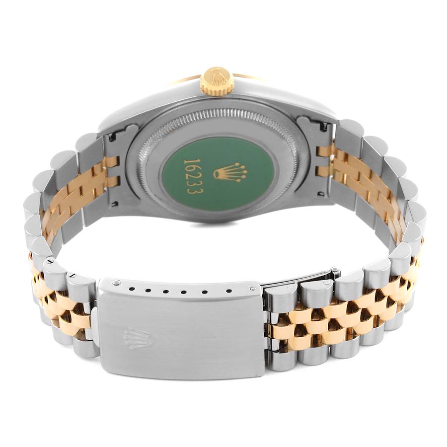 Rolex Datejust 36 Steel Yellow Gold Black Dial Mens Watch 16233