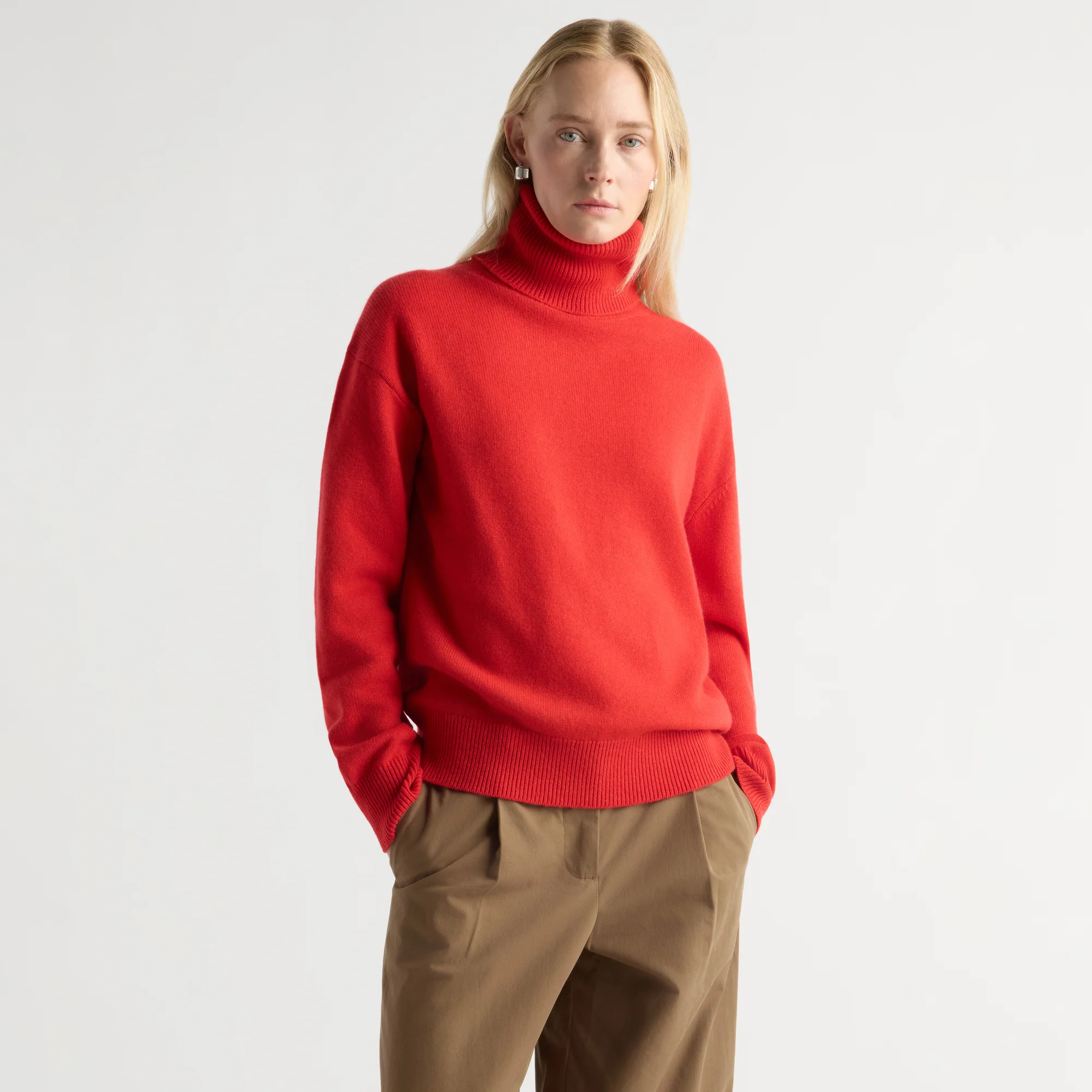 Miro Wool-Cashmere Tunic Turtleneck Sweater