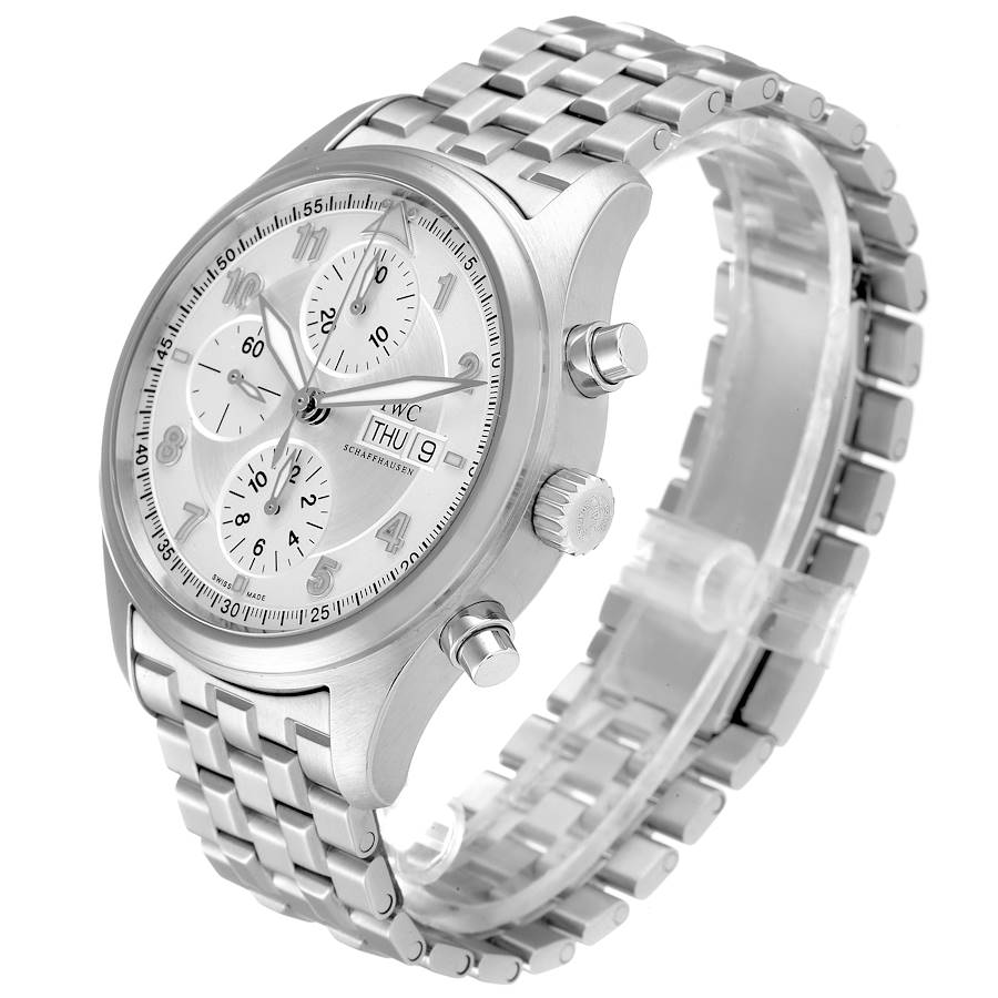 IWC Flieger Spitfire Chronograph Silver Dial Mens Watch IW371705