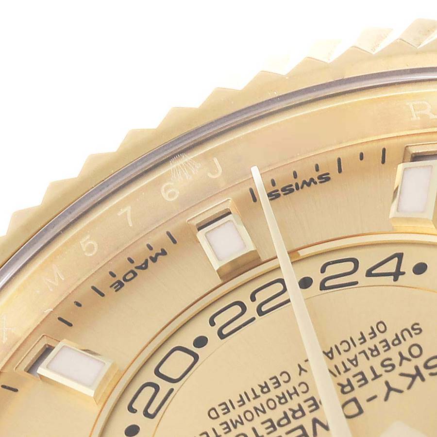 Rolex Sky-Dweller Yellow Gold Champagne Dial Oysterflex Mens Watch 326238