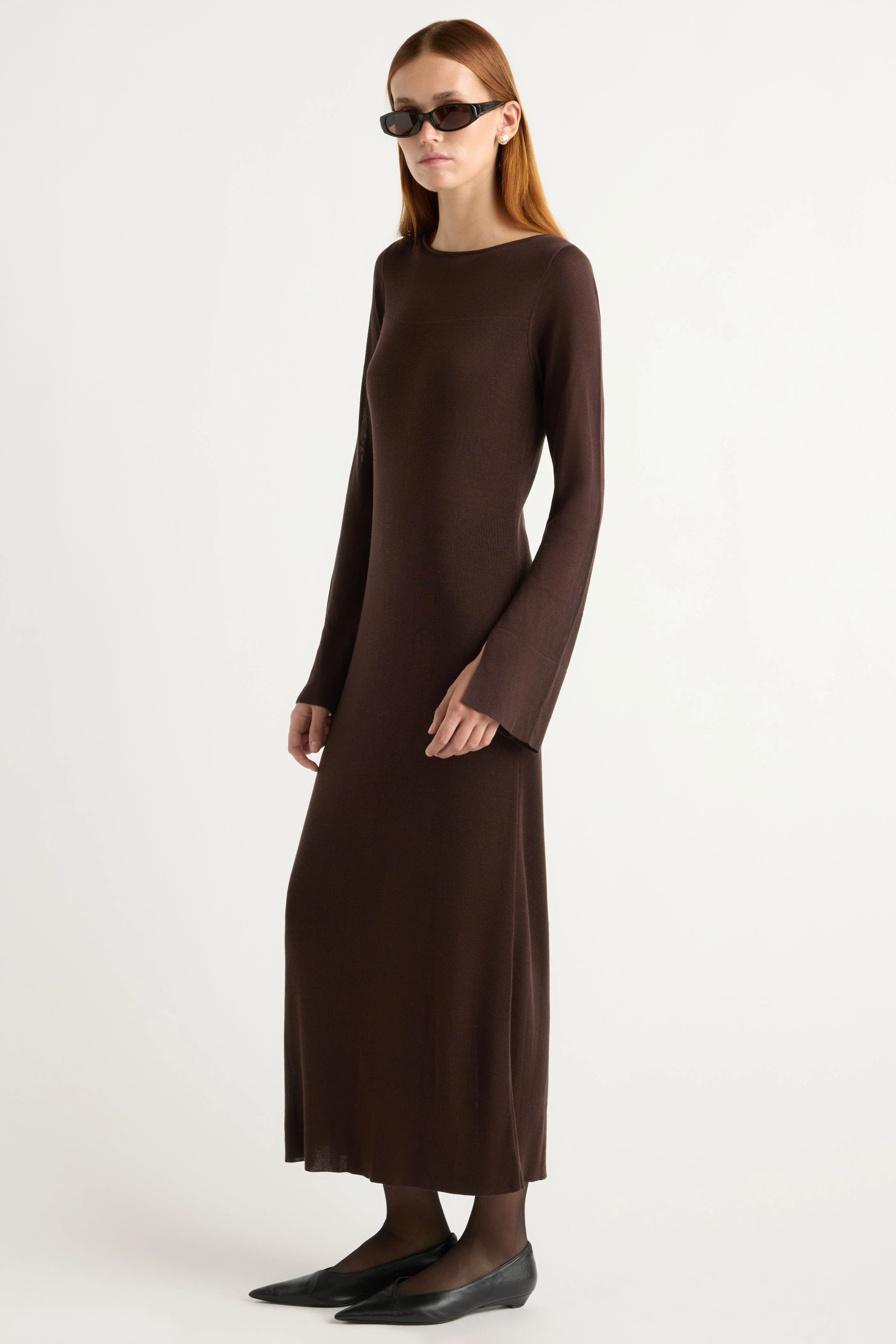Rosalynn Semi-Sheer Tencel-Blend Knit Dress