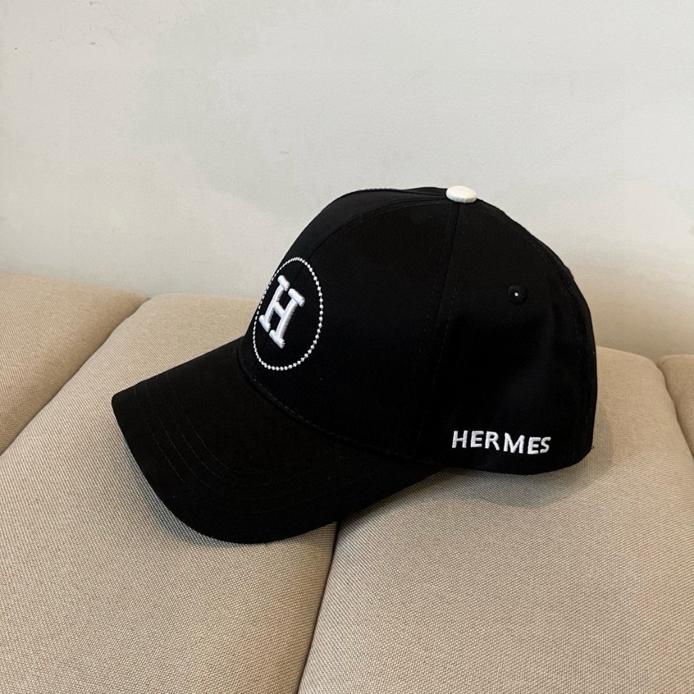 Hermes Baseball Cap Black H Logo