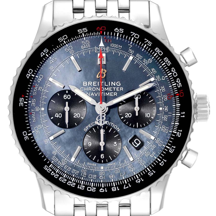 Breitling Navitimer 01 Blue Mother of Pearl Dial Steel Mens Watch AB0121