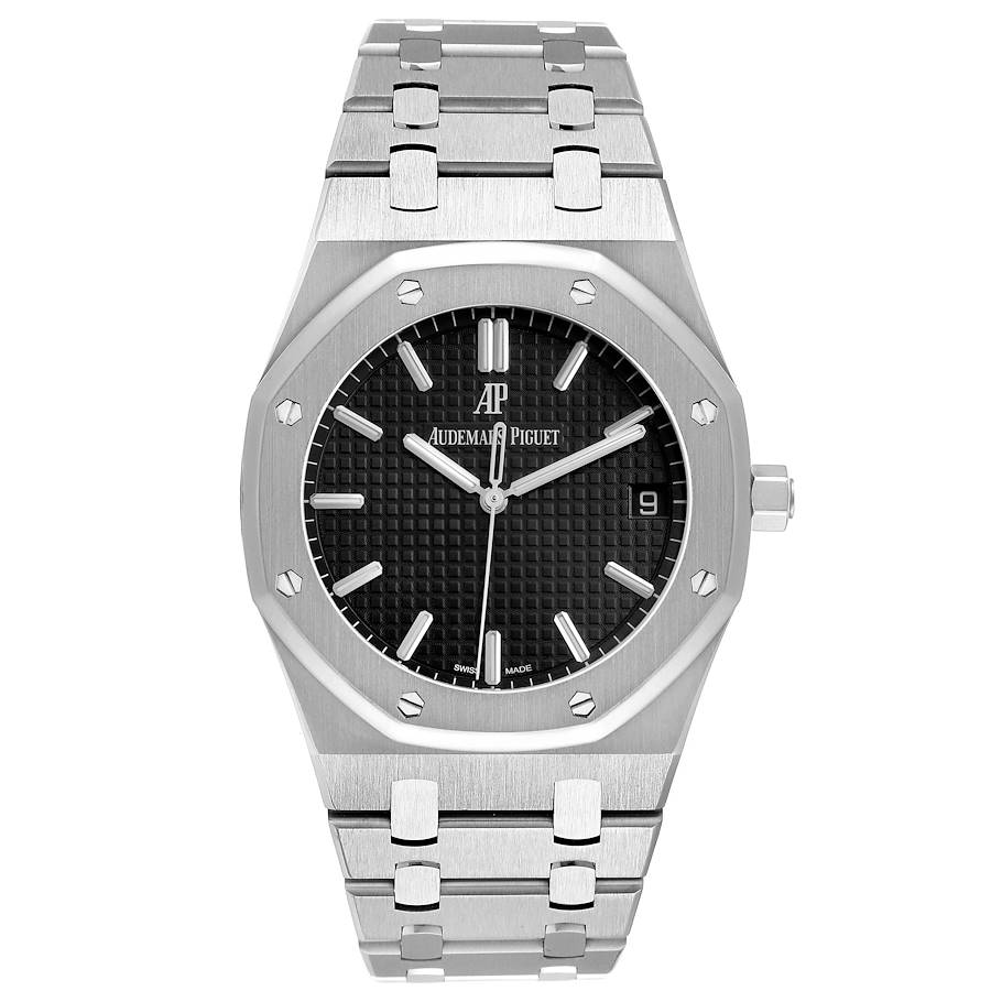 Audemars Piguet Royal Oak Black Dial Steel Mens Watch 15500ST