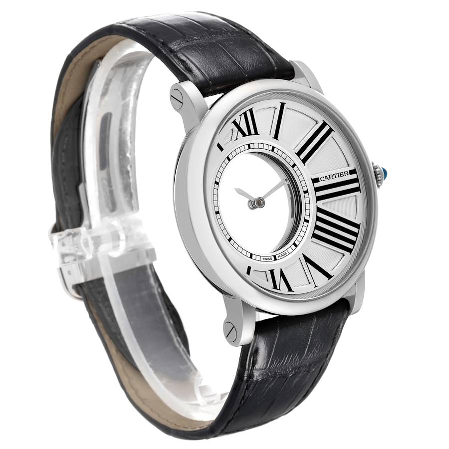 Cartier Rotonde Heure Mysterieuse White Gold Mens Watch W1556224