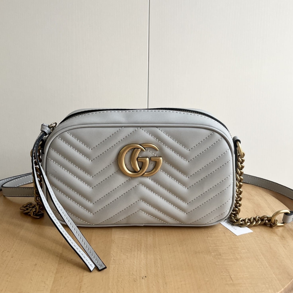Gucci Gg Marmont Small Shoulder Bag Light Grey 24Cm 447632 Aabzb 1712