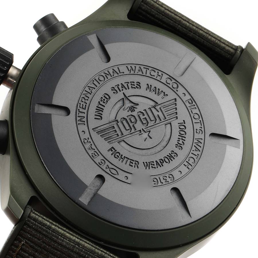 IWC Pilot Top Gun Chronograph Green Ceramic Dial Mens Watch "Woodland" IW389106
