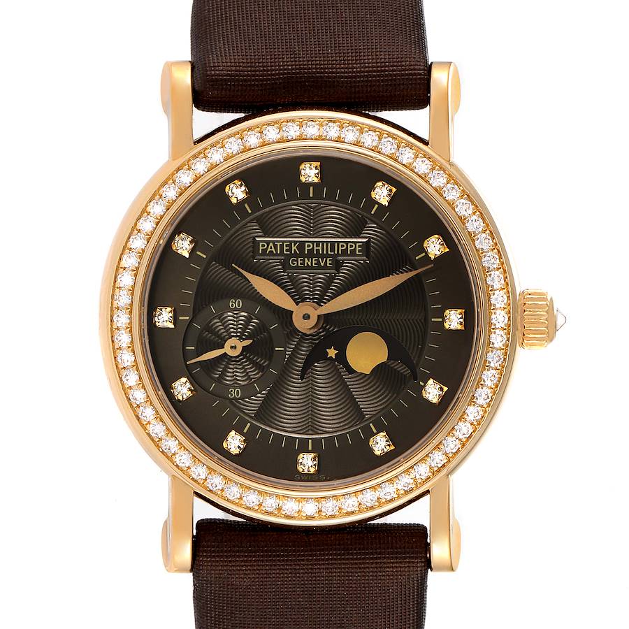 Patek Philippe Calatrava Yellow Gold Bronze Diamond Dial Ladies Watch 4858